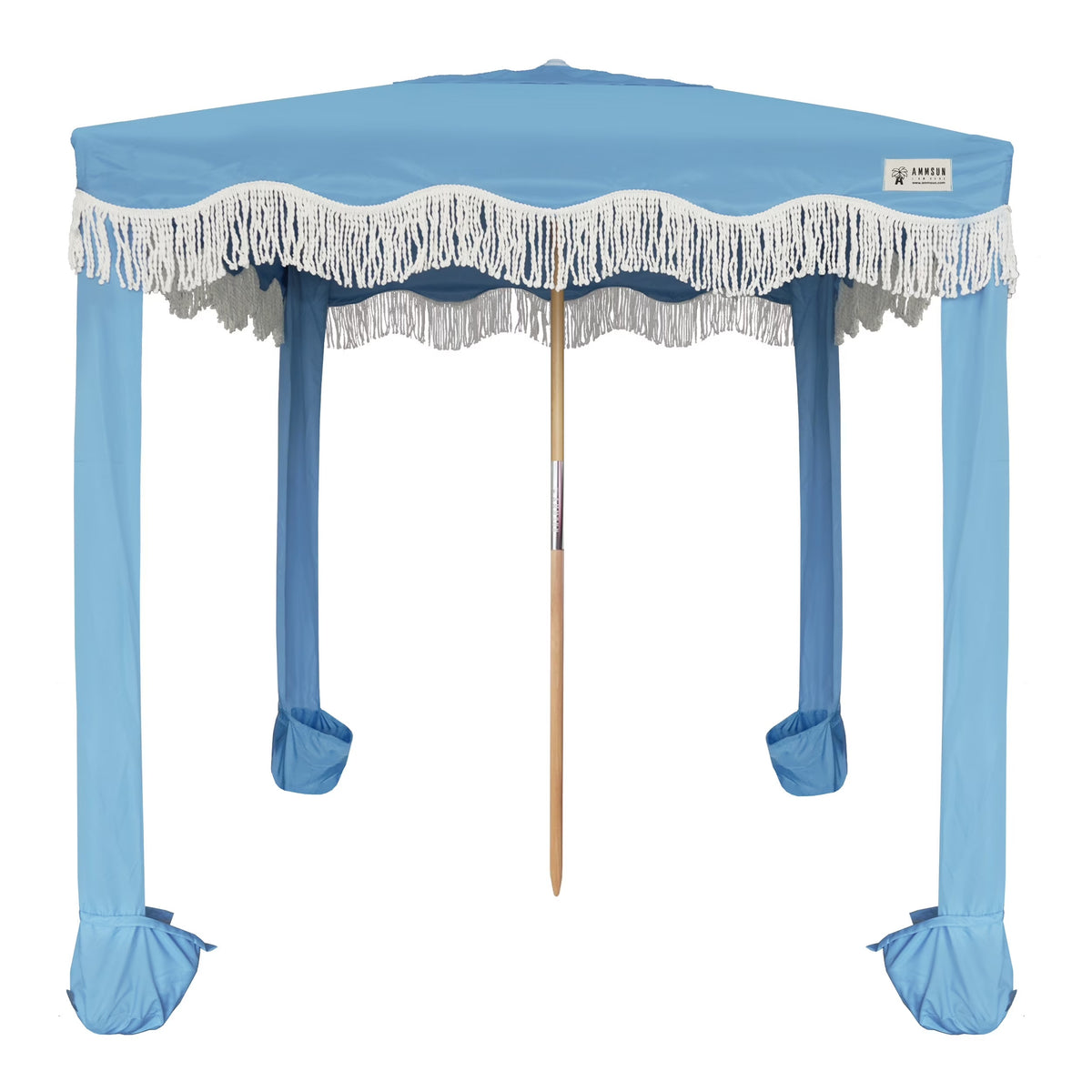 AMMSUN 6'-6' Boho Beach Cabana Tent Canopy with Tassels Fringe UPF50+ Outdoor for Beach Patio,White
