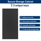 Aobabo 72 Inch Locking Storage Cabinet w/ Adjustable Shelves, Gray