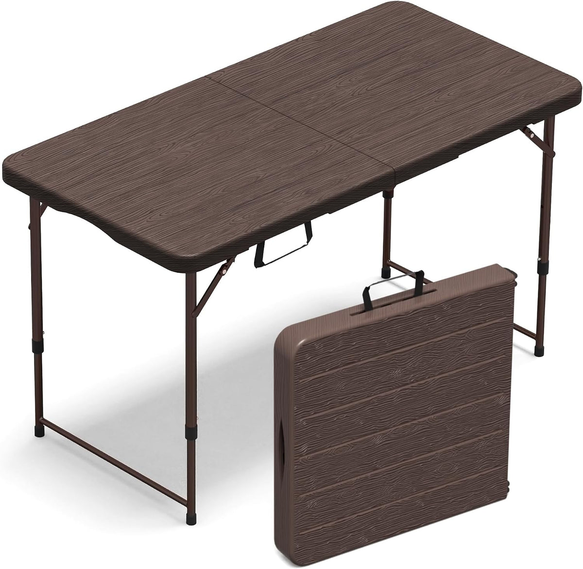6 Foot Folding Table 2 Pack, 6 FT Foldable Plastic Table, Heavy Duty