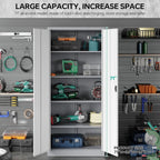 HLL 36 inch Metal Storage Cabinet with Doors and Shelves,Small Black Locking Garage Cabinet,Lockable Short Steel Cabinets for Home,Office,Shop,Garage