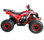 Upgraded 125cc ATV Sports Quad Youth Utility Style 125cc Fully Automatic with Reverse Gas 4 Wheeler Outlander ATVs Quads Big 19/18 inches Tires (Red)