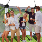 12FT x 12FT Heavy Duty Canopy Tent w/Mosquito Netting, Pop up Canopy with Mesh Sidewalls, Patio Tent with Carry Bag, Easy up Screen Canopy for Parties Camping, Gray