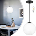 14" Gold Globe Pendant Light, Mid Century Pendant Light, Clear Glass Pendant Lights, Kitchen Island Adjustable Hanging Light Fixture for Dining Room, Bedroom, Kitchen Island