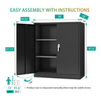 Aobabo 72 Inch Locking Storage Cabinet w/ Adjustable Shelves, Gray