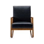 Upholstered Tall Back Rocking Chair, Smooth Gliding Accent Armchair for Comfortable Living Room Seating