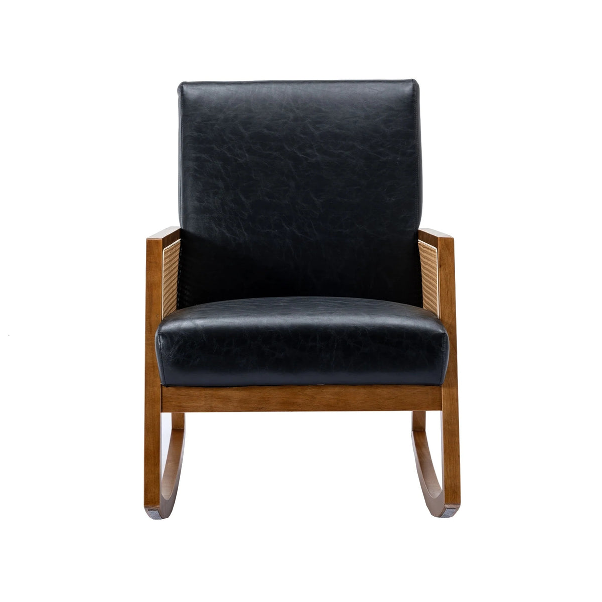 Upholstered Tall Back Rocking Chair, Smooth Gliding Accent Armchair for Comfortable Living Room Seating