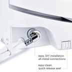 Brondell Bidet Toilet Seat S1400, Smart Toilet Seat, Dual Stainless-Steel, Self-Cleaning Nozzle With Clean Plus Technology, Endless Warm Water Bidet, Warm Air Dryer-Nightlight, Heated Seat, Elongated