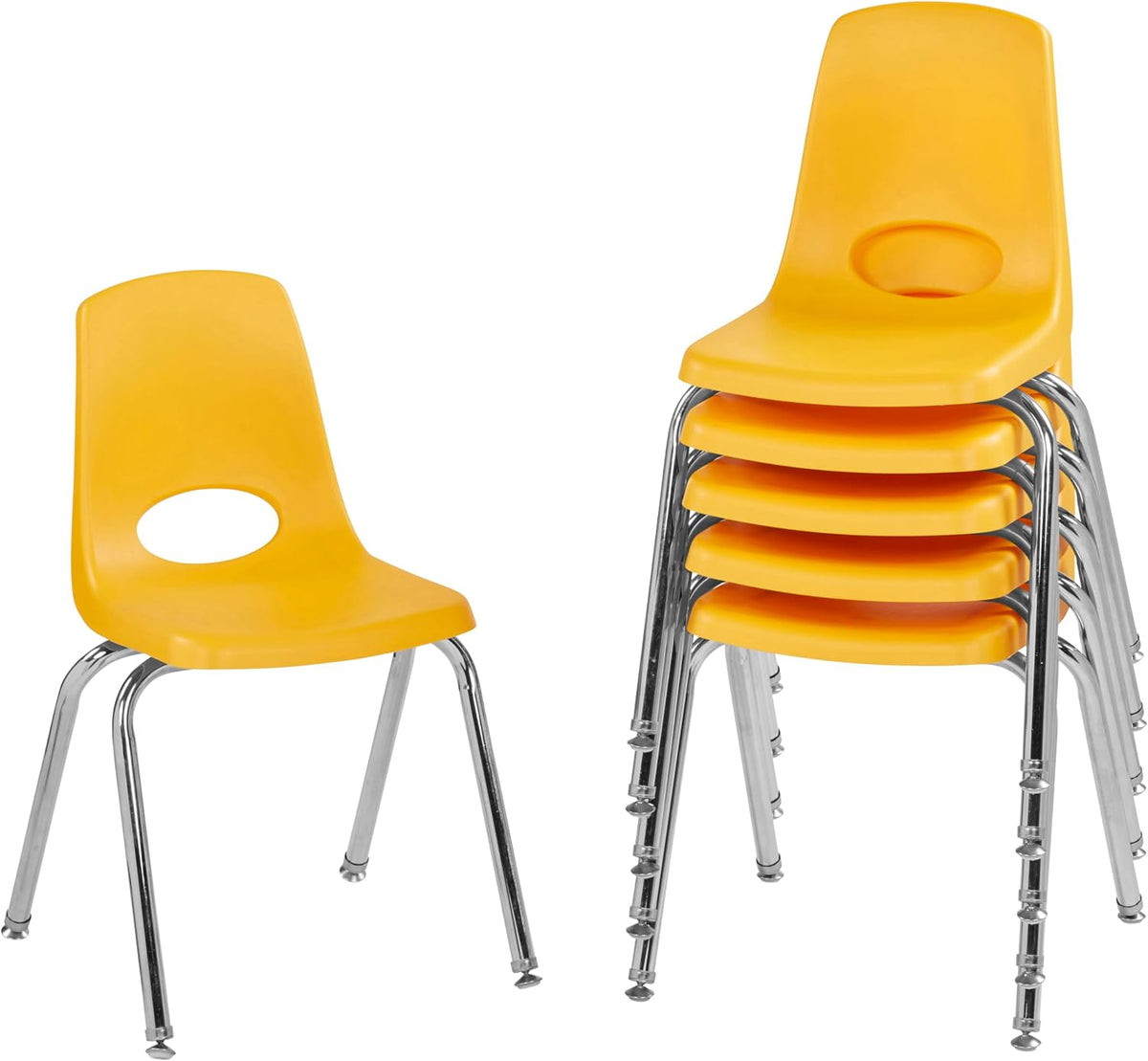 10" School Stack Chair with Swivel Glides, Purple, 6-Pack