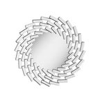 Round Sunburst Wall Mirror, Decorative Accent Mirror for Living Room, Bedroom and Entryway Home Decor