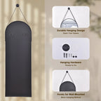 48 x 16 Inch Full Length Wall Mirror with Leather Strap, Hanging Full Body Mirror for Bedroom, Entryway and Home Decor