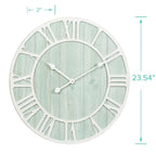 Green Blue Quartz Coastal Wall Clock, Decorative Nautical Wall Clock for Living Room, Bedroom and Home Decor