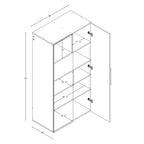 Prepac HangUps Large Storage Cabinet - Immaculate White 36" Cabinet with Storage Shelves and Doors; Ideal for Bin and General Storage Solutions