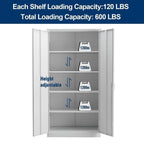 GAEANET 2 Door Metal Storage Cabinet with 5 Adjustable Shelves &Pegboard, 71" H-32" W-16" D Locking Steel Garage Cabinet, for Garage,Office,Home,Gym,School, File Cabinet,Assembly Required, Black