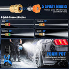 Fenbeli 5000PSI at 2.8 GPM Electric High Pressure Washer Machine 110V for Cleaning Decks