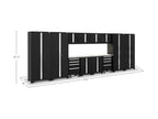 NewAge Products Bold Series Gray 14 Piece Cabinet Set, Heavy Duty 24-Gauge Steel Garage Storage System, LED Lights Included