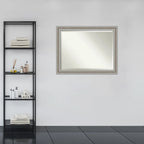 Beveled Bathroom Wall Mirror, Silver Frame Decorative Vanity Mirror for Bathroom, Bedroom and Entryway