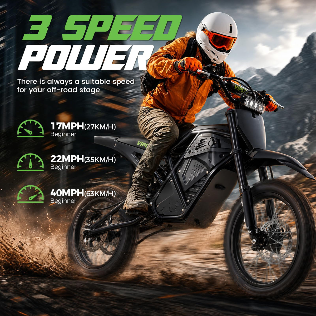 H3 Electric Dirt Bike for Adults 3500W 40MPH Electric Motorcycle