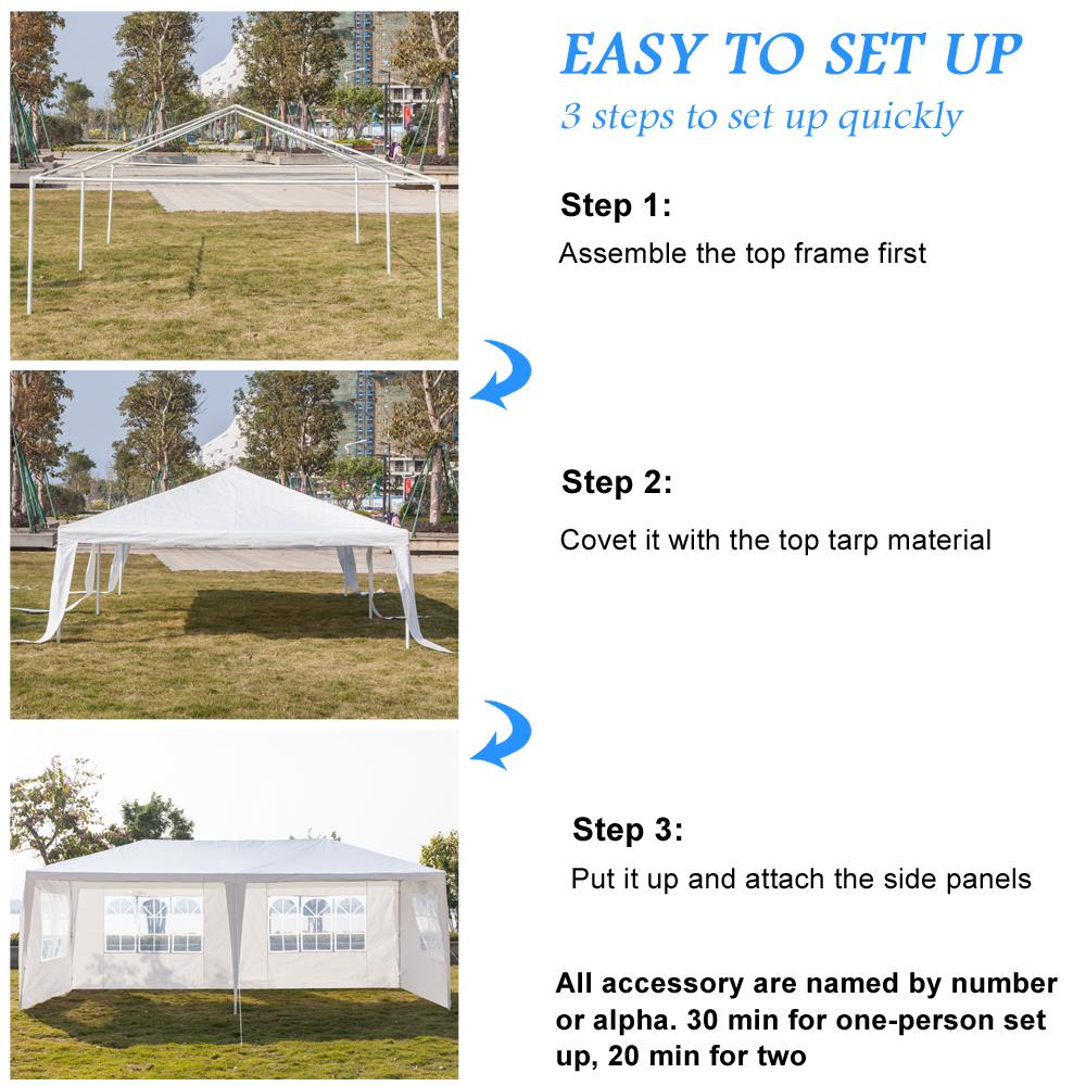 SalonMore 10'x30' Party Wedding Patio Tent w/5 Canopy Gazebo Pavilion Event