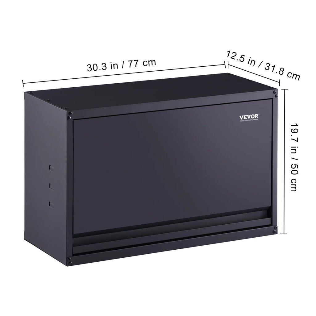 VEVOR Metal Storage Cabinet, 120lbs Load Capacity per Shelf, 20'' Tall Wall-Mounted Powder-Coating Steel Garage Cabinet with Adjustable Shelf, Press to Lock & Open Door, Perfect for Office Home