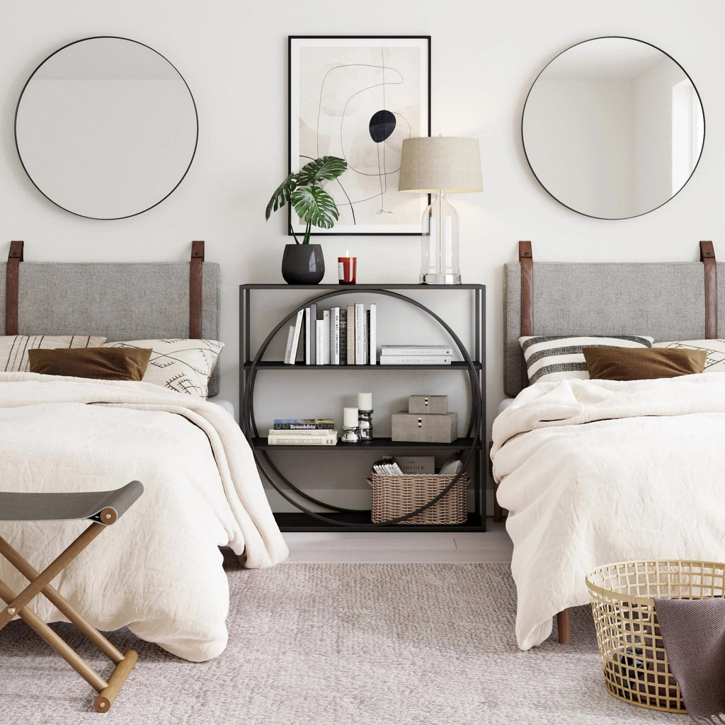 Wall Mount Upholstered Headboard with Metal Rail - Modern Bedroom Headboard
