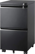 3 Drawer Mobile File Cabinet Under Desk Office, Fully Assembled Except Casters, Letter/legal Size, Black