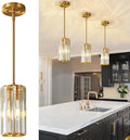 Chrome Pendant Lighting, Modern Pendant Light, Mini Crystal Chandeliers, Adjustable Pendant Light Fixture for Kitchen Island, Dining Room, Corridor & Bedroom (Chrome, 3-Pack)