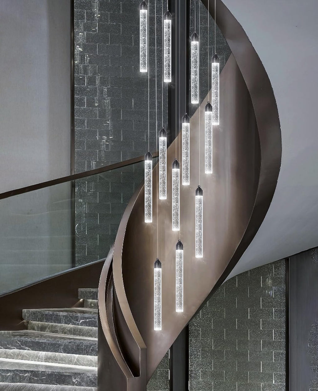 Modern Crystal Pendants Lighting Mini Chandelier for Kitchen Island LED Dimmable Ceiling Handing Lighting Adjustable Flush Mount Ceiling Light for Dining Room Hallway