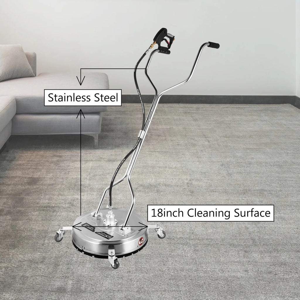 VEVOR 21" Surface Cleaner Pressure Flat Surface Cleaning 4000 PSI Max Working Pressure Flat Surface Cleaner Stainless Steel Rotating Surface Cleaner with 3 Nozzle Front Spray Bar