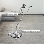 VEVOR 21" Surface Cleaner Pressure Flat Surface Cleaning 4000 PSI Max Working Pressure Flat Surface Cleaner Stainless Steel Rotating Surface Cleaner with 3 Nozzle Front Spray Bar
