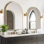 Modern Arch Aluminum Bathroom Wall Mirror, Wall Mounted Vanity Mirror for Bathroom, Bedroom and Home Decor