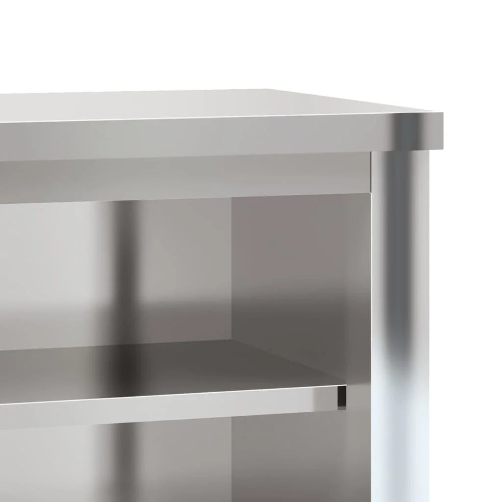 vidaXL Kitchen Wall Cabinet with Shelf Storage Restaurant Stainless Steel