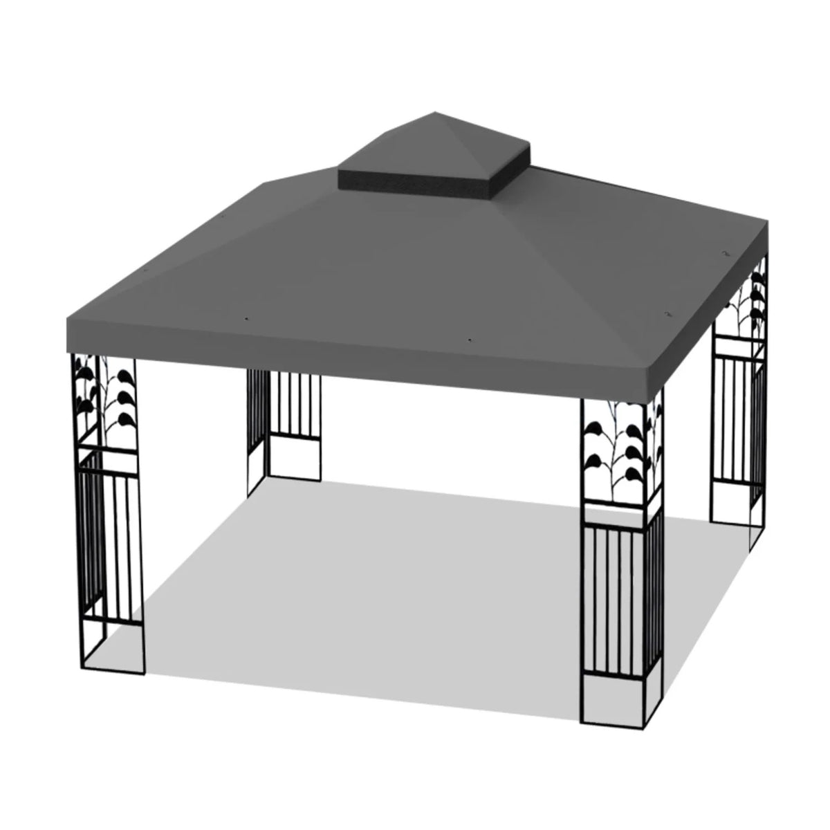 10x10 Ft Outdoor Patio Replacement Canopy Double Tiered Gazebo Tent Roof Top Cover Only Frame Not Include UV Protection  Fade Resistant