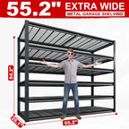 REIBII 55" W Wire Shelving Garage Shelves Heavy Duty 3000lbs Adjustable 5-Tier Storage Rack