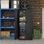 Metal Storage Cabinet, Garage Metal Cabinet with Doors, Adjustable Shelf Height & Steel Lockable Storage Cabinet, Tool Cabinets for Office, Home, Gym, School and Kitchens