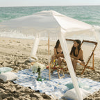 AMMSUN 6'-6' Boho Beach Cabana Tent Canopy with Tassels Fringe UPF50+ Outdoor for Beach Patio,White