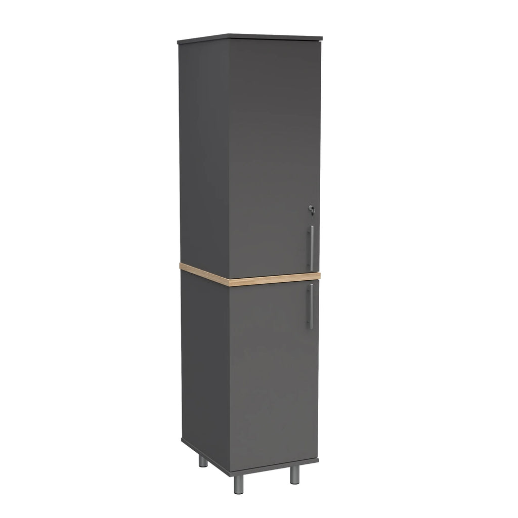 Inval Kratos 70" Engineered Wood Storage Garage Cabinet, Gray/Maple