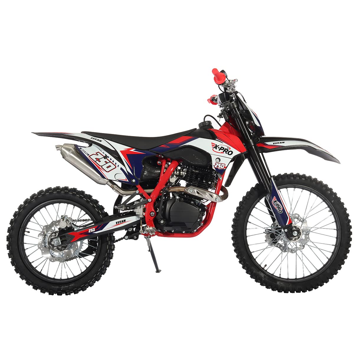 250cc Dirt Bike with LED Light Zongshen Engine Pit Bike Gas Dirt Bikes Adult Pitbike, Big 21"/18" Wheels!
