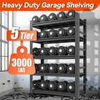 Garage Shelving Units and Storage 5 Tier Adjustable Storage Shelves Heavy Duty Metal Shelving Utility Industrial Shelving Rack for Garage Warehouse Pantry Basement,Black
