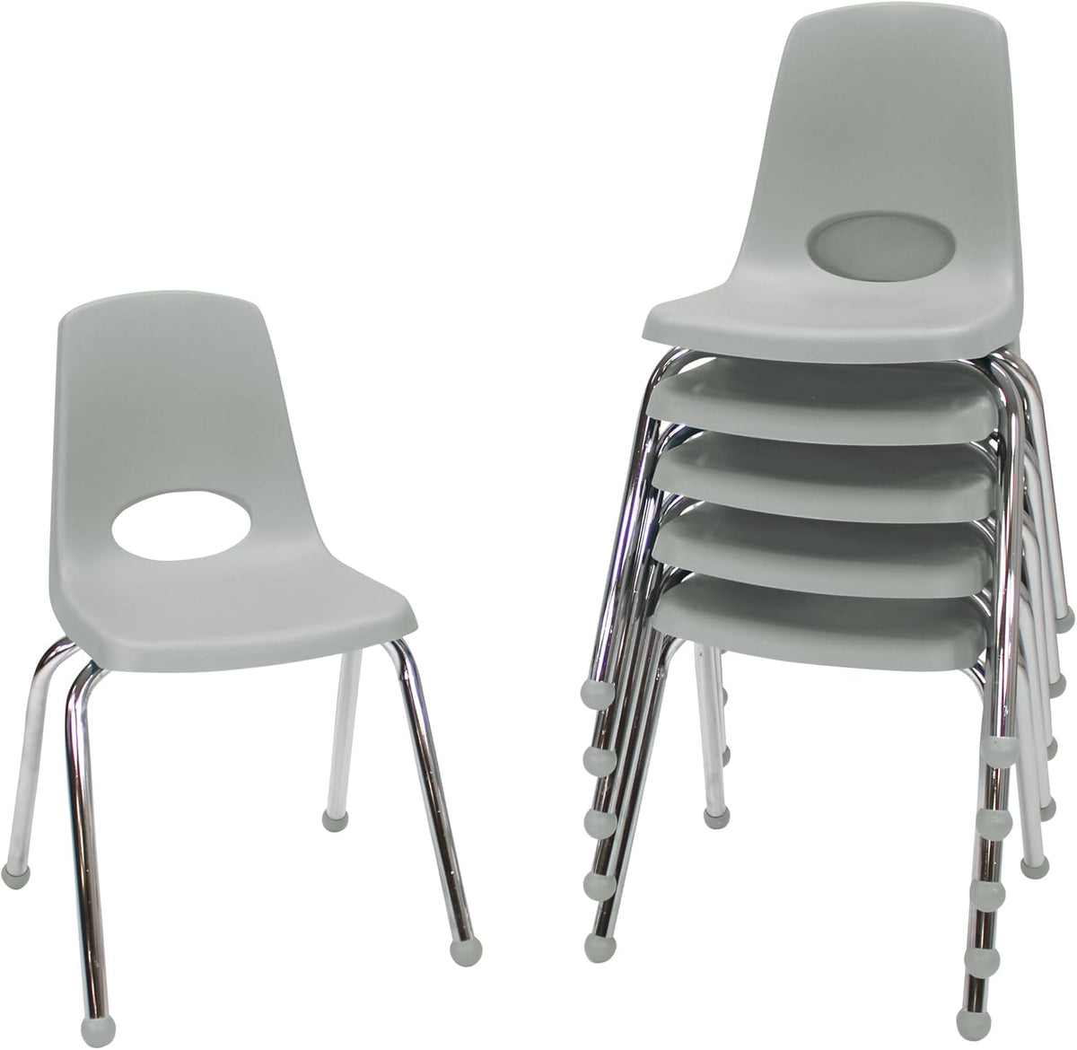 10" School Stack Chair with Swivel Glides, Purple, 6-Pack