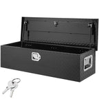 VEVOR Heavy Duty Aluminum Truck Bed Tool Box, Diamond Plate Tool Box with Side Handle and Lock Keys,Storage Tool Box Chest Box Organizer for Pickup,Truck Bed, RV, Trailer,39"x13"x10",Black