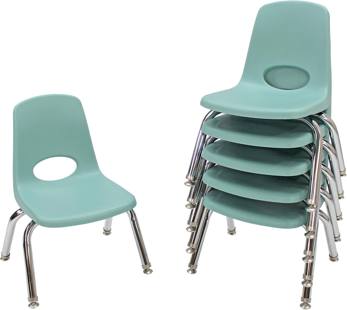 10" School Stack Chair with Swivel Glides, Purple, 6-Pack
