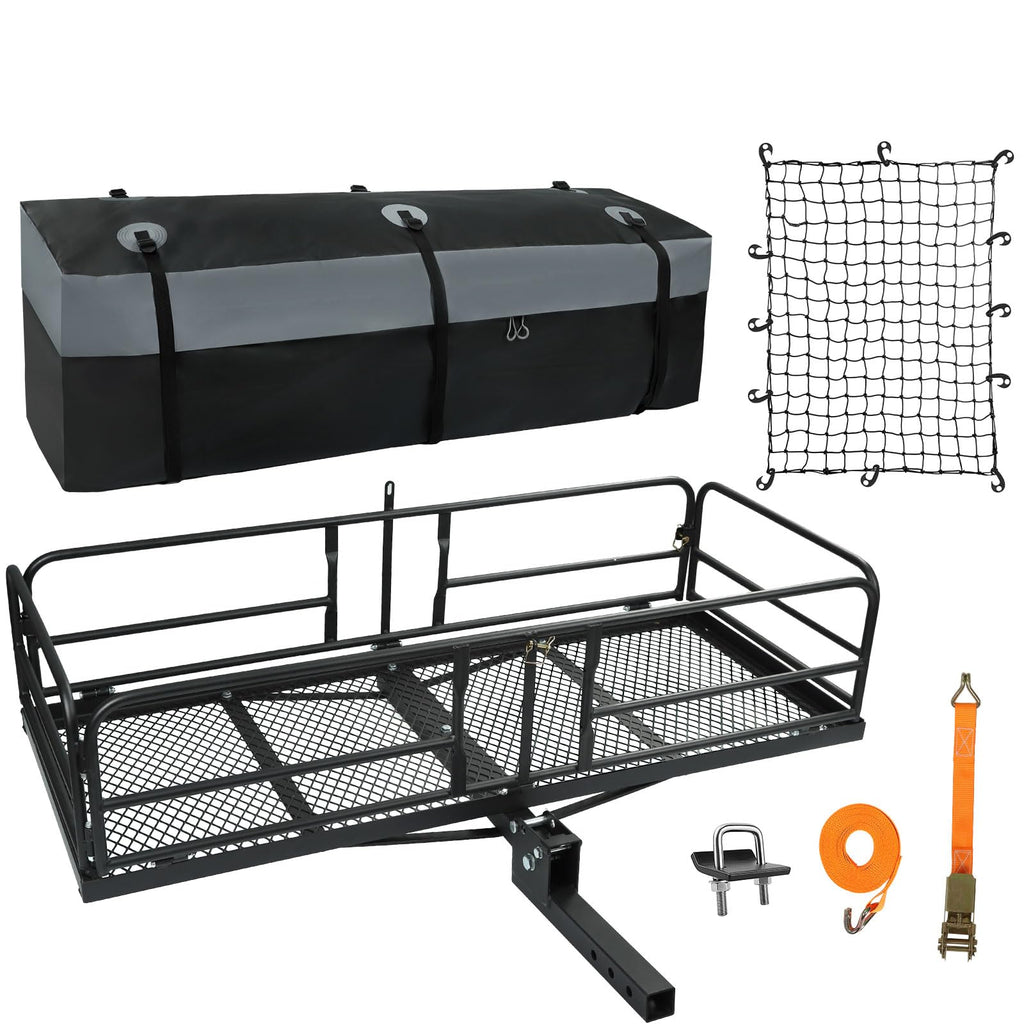 Folding Hitch Cargo Carrier 60"x24"x14" 500lb Fits 2" Receiver