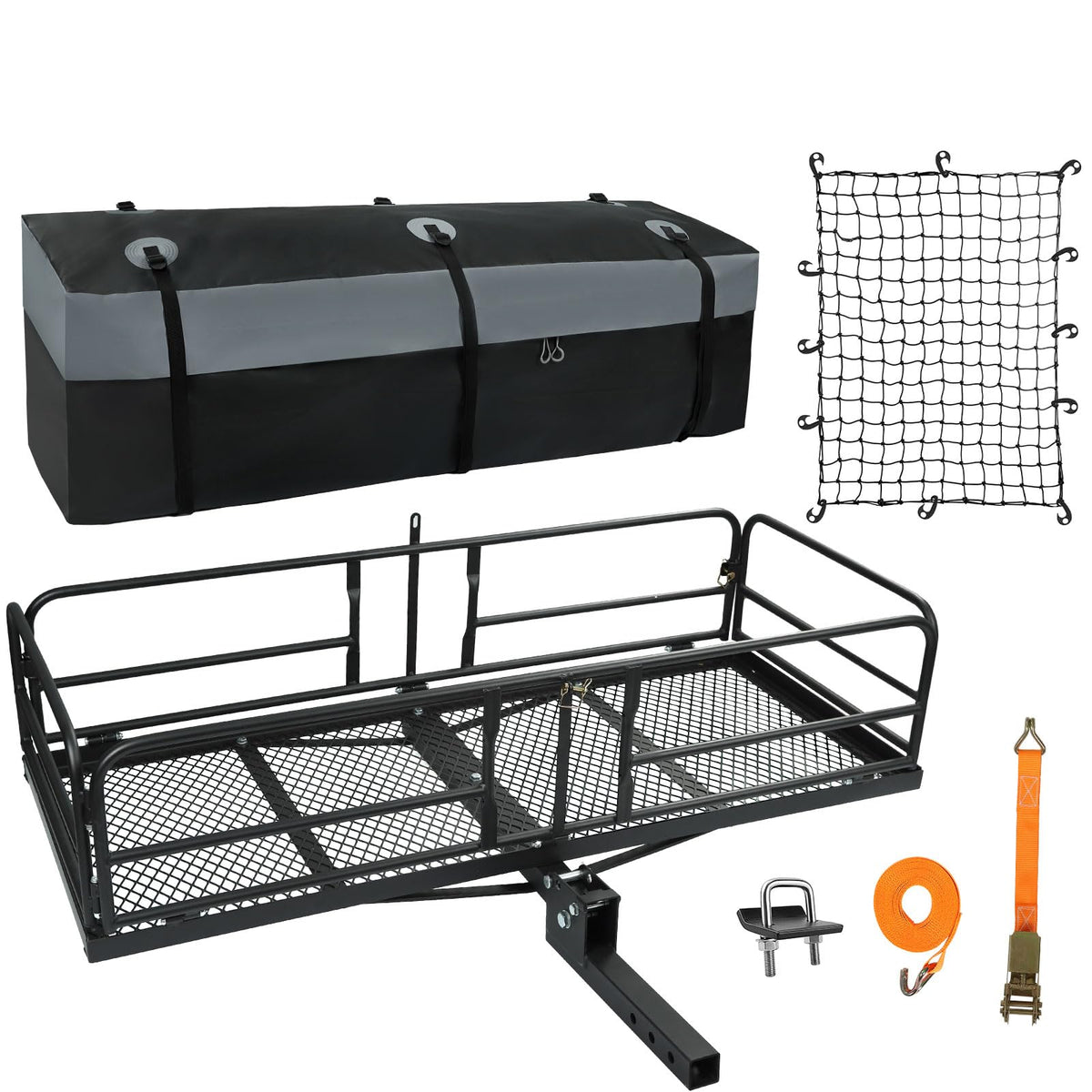 Folding Hitch Cargo Carrier 60"x24"x14" 500lb Fits 2" Receiver