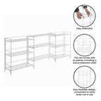 Xtra Storage Wide Folding Shelves w/Three Deluxe Extensions in White Metal