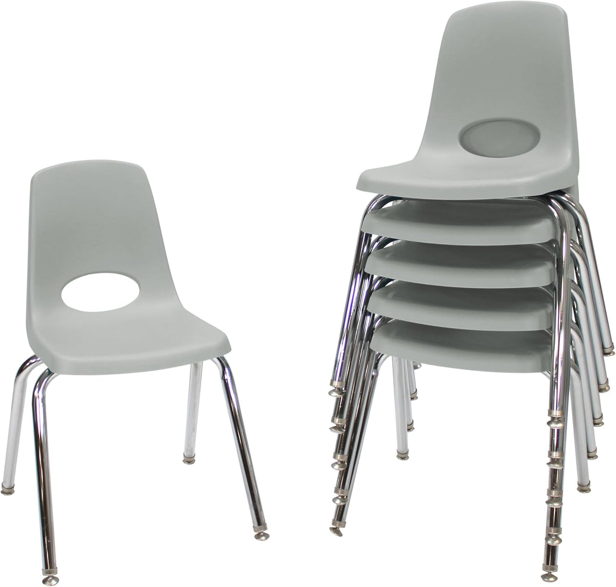 10" School Stack Chair with Swivel Glides, Purple, 6-Pack