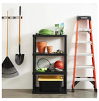 5 Shelf Knect-A-Shelf Ventilated Extra Heavy Duty Storage Unit Organizer System for Home, Garage, Basement, and Laundry, Black