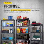 Plano 5-Shelf Extra Heavy Duty Plastic Storage Shelf Unit, 72.5- x 36- x 24-, 1000lb Capacity