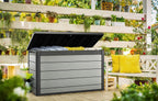200 Gallon Resin Deck Box, Extra Large Outdoor Storage Container for Patio, Garden, Yard and Pool Area