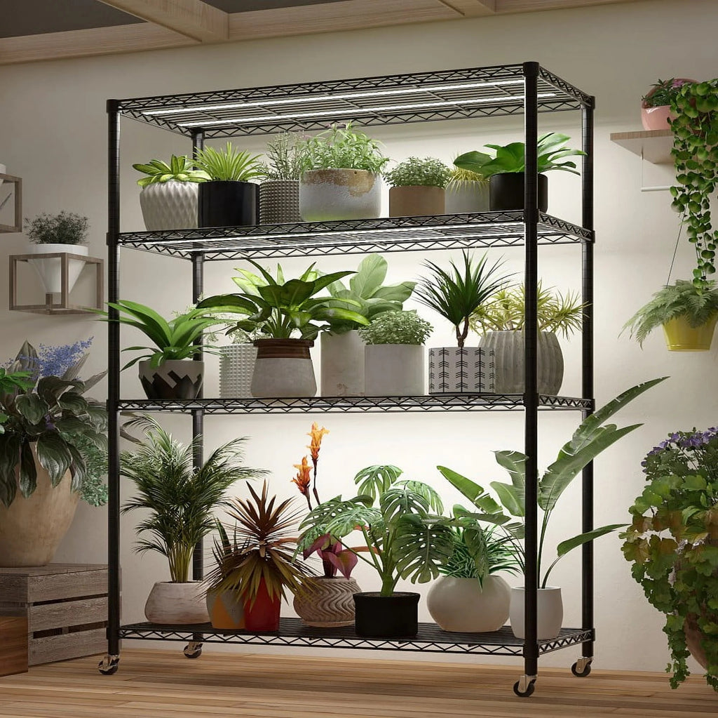 IVV 5-Tier Wire Shelving Unit with Wheels, 3125LBS NSF Heavy Duty Adjustable Metal Storage Rack for Garage,Pantry,Kitchen,Business,Warehouse, 59.06"W x 17.72"D x 74.02"H (Black)