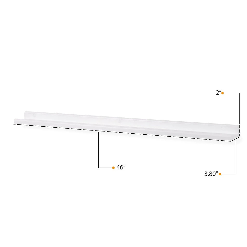 Set of 4 Floating Wall Shelves, 46 Inch Picture Ledge Display Shelves for Photos, Artwork and Home Decor